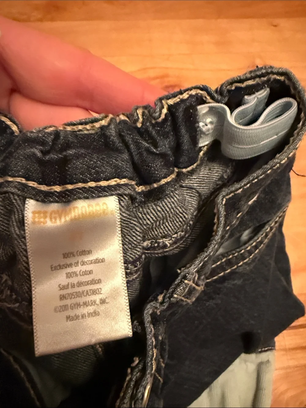 Gymboree Dark Denim Jeans with Light Blue Cuff and Snowflake Embroidery